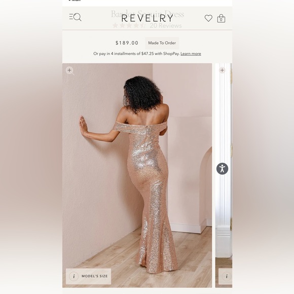 Revelry Bardot Sequins Dress - Picture 2 of 7